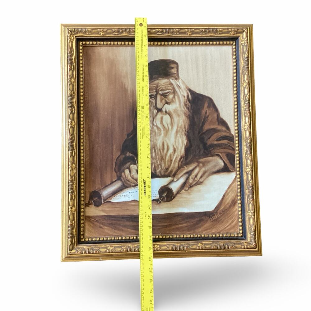 Vintage Original Art - Rabbi at Work - Picture 10 of 11